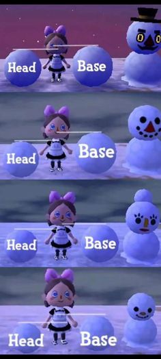 an animated image of snowmen with the words head base base base base base base base base