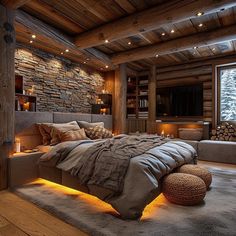 60 Cozy Bedroom Ambiance Wood Home Decor Ideas, Rustic Bunk Beds, Lodge Bedroom, Chalet Interior Design, Mountains Photo, Tranquil Bedroom, Bedroom Ambiance, Bedrooms Decor, Bedroom Setup