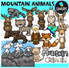 the mountain animals clip art is shown