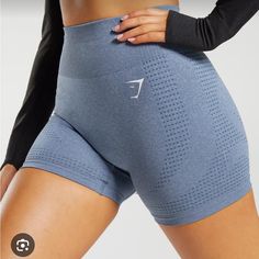 Never Worn. Brand New. Gymshark Vital Seamless 2.0 Shorts In Color Evening Blue Marl Gymshark Camo, Gymshark Shorts, Gymshark Vital Seamless, Gymshark Women, Compression Shorts, Cycling Shorts, Gym Rat, Shorts Athletic, Bike Shorts