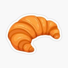 an orange croissant sticker on a white background