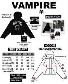 the size chart for an adult sized jacket with measurements and instructions to fit in it