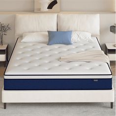 the mattress is made and ready to be used in the bedroom or as a bed