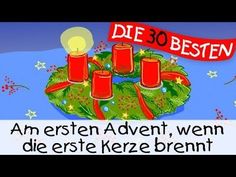 an animated christmas scene with three candles on top of a tree and the words die 30 besten