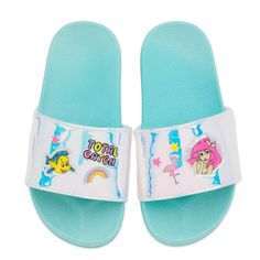 Ariel And Flounder Appliques Embroidered Graphics ''Total Catch'' Text Graphic Slip-On Style Molded Footbed Non-Slip Soles All Man-Made Materials Imported Brand New With Tags, Happy To Bundle! Mermaid Summer, Ariel And Flounder, Scarlett Rose, Lady Shoes, Disney Shoes, Cute Slippers, Text Graphic, Ariel The Little Mermaid, Lol Dolls