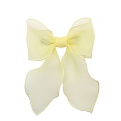 Bow Barrette in Pale Yellow Yellow Carrd Png, Sophisticated Updo, Yellow Hair Bow, Yellow Hair Accessories, Carrd Png, Yellow Candles, Custom Gift Cards, Bow Barrette, Yellow Bow