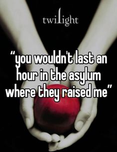 two hands holding an apple with the words you wouldn't last an hour in the asym where they raised me