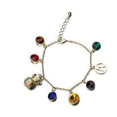 a bracelet with charms on it