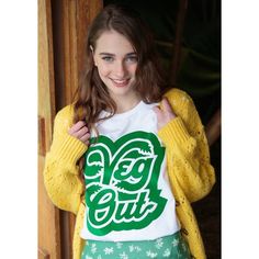 Super-soft women's t-shirt with “Veg Out” slogan in 70s style flock print.Make like a leek and veg out! Chill couch potato style in this retro slogan tee. Makes a cute gift for your favourite females or treat yourself.Our garments are made to order to minimise wastage and printed using water-based, eco-friendly inks. We are committed to creating on-trend, environmentally friendly, ethically-made garments that contribute to a more sustainable fashion future.Material: 100% cotton*Note: Grey: 90% c Flock Print, Women Slogan, Slogan Sweatshirt, Slogan T Shirt, Couch Potato, Slogan Tee, 70s Style, Great T Shirts, Cute Gift