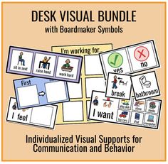 the desk visual bundle includes several pictures and words