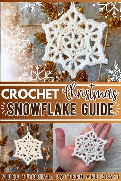 The Crochet Snowflake Christmas Ornament Tutorial is a beginner-friendly guide for crocheting snowflake decorations for Christmas. It uses basic stitches, takes about 30 minutes per piece, and requires minimal yarn. Chanukah Decorations, Easy Crochet Christmas, Christmas Ornament Tutorial, Crochet Christmas Snowflakes, Knitted Christmas Decorations, Crochet Blanket Stitch Pattern, Christmas Trinkets