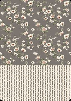 two different patterns with flowers on them, one in grey and the other in white