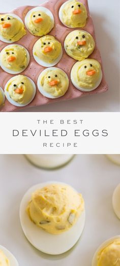 the best deviled eggs recipe is made with boiled eggs and decorated with rubber ducks