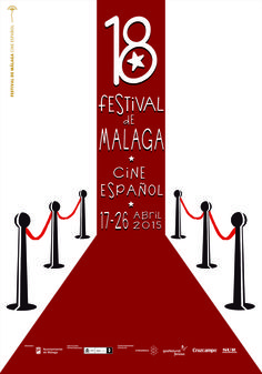 an event poster for the 18th international film festival in malaysia, with red carpet and black poles