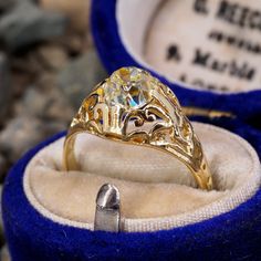 This incredible late-Victorian ring features a pierced design and contains one (1) old mine cut diamond weighing 1.31 carats and set with four-prongs. The ring measures 10.4mm at the top, rises 5.9mm above the finger, tapering to 2.2mm wide and 1.0mm thick at the base of the shank. The ring is currently a size 6 3/8 and we offer complimentary resizing to fit. Victorian Oval Engraved Ring With Rose Cut Diamonds, Victorian Engraved Ring With Rose Cut Diamonds, Antique Oval Engraved Ring With Diamond Cut, Vintage Oval Diamond Ring With Filigree, Victorian Oval Filigree Ring With Intricate Design, Victorian Filigree Ring With Intricate Design, Antique Yellow Gold Diamond Ring With Filigree, Antique 14k Gold Filigree Ring With Rose Cut Diamonds, Vintage Oval Filigree Ring With Diamond Cut