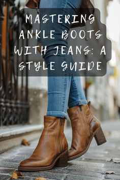 Need style tips for pairing ankle boots with jeans? Click for the best ways to create a seamless and stylish outfit! 🌟👢 #StylePairing #BootsAndJeans #OutfitIdeas #FashionHacks #TrendyLooks Frayed Jeans With Ankle Boots, Styling Booties With Jeans, Styling Ankle Boots With Jeans, Styling Boots With Jeans, Dark Brown Boots Outfit Ankle, Ankle Jeans With Boots, Jeans And Ankle Boots Outfit, How To Wear Boots With Jeans, Ankle Boots Jeans Outfit