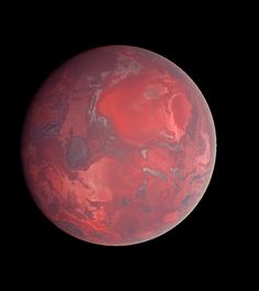 an image of a red planet in the sky