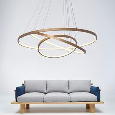 "3 Ring Intterweaved Circle Design Pendant Lighting Aluminum Acrylic LED Ceiling Light" Gold Pendant Lighting, Ring Chandelier, White Chandelier, Pendant Light Design, Antique Chandelier, Adjustable Lighting, Light Bulb Types, Led Pendant Lights, Led Chandelier