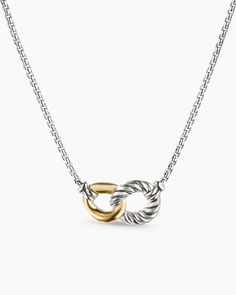 David Yurman | Belmont® Curb Link Necklace in Sterling Silver with 18K Yellow Gold Equestrian Tack, Sculptural Necklace, David Yurman Necklace, Chain Strap Bag, Curb Chain, High Jewelry, David Yurman, Link Necklace, How To Make Ornaments