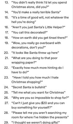 the christmas list is shown in black and white