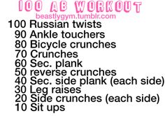 the 10 day workout plan is shown in pink