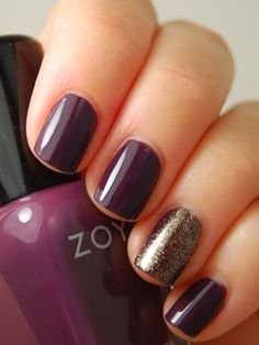 Deep plum nail polish. Love the richness of the color. Plum Nail Polish, Purple And Copper, Nails Creative, Plum Nails, Copper Nails, Fall Manicure, Purple Nail