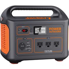 an orange and black portable power station