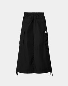 Color: Black - The Women's Cargo Skirt Long is made from midweight cotton poplin. The item has a regular waist, as well as an A-line silhouette which can be adjusted at the hem. Multiple pockets nod to the item's utilitarian influences. A woven Square Label completes the design. _* 100% Cotton (Lane poplin), Regular waist, Adjustable and elasticated waistband, Adjustable hem, Back and side pockets with flap and button closure, Zip fly, Square Label Cargo Skirt Long, Long Cargo Skirt, Paris Store, Long A, Skirt Long, Cargo Skirt, Modern Wardrobe, Women Cargos, Carhartt Wip