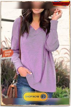 Khaki Long Sleeve V Neck Cotton-blend Shirts & Tops Casual Tops For Women, Casual Sweaters, Khaki Green, Vneck Sweater, Casual Tops, Sweaters & Cardigans, Shirts Tops, Cardigans, Types Of Sleeves