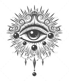 All Seeing Eye Esoteric Monochrome Vertical Tattoo Third Eye Forearm Tattoo, Sternum Evil Eye Tattoo, All Knowing Eye Tattoo, Ornamental Eye Tattoo, 3rd Eye Tattoo Women, Esoteric Tattoo Spiritual, Esoteric Drawing, Mandala Eye Tattoo, Eye Design Tattoo