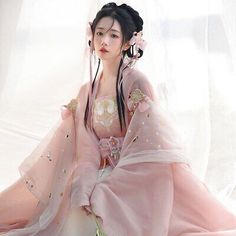 Top Seller for Chinese Hanfu Pink Sets Female Fairy Cosplay Costume Dress Hanfu, Women's Dresses Water Concept, Pearl Tassels, Decades Fashion, Princess Closet, Traditional Asian Dress, Fairy Cosplay, Chinese Traditional Costume, White Shawl, Modern Hanfu