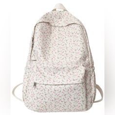 Brand New In Bag Floral Preppy Adjustable Backpack Medium Size Pls See Pictures For Measurements 16.5 Inch L X 11.8 Inch W X 5.1 Inch D Materials: 100% Polyester Please See Photos For Condition All Reasonable Offers Will Be Considered Sales Tax May Apply Depending On Your Location Usa Seller, Fast Shipping All Orders Ship Same Business Day Feedback: Please Leave A Feedback To Let Me Know How I’m Doing. Appreciate Your Business Laptop Backpack Women, Aesthetic Backpack, Women Backpack Fashion, Kawaii Backpack, Dream Bags, Simple Backpack, Floral Backpack, Trendy Girl, College Backpack