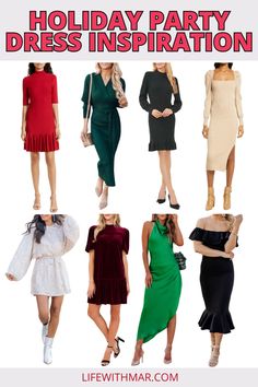 Are you looking for the perfect dress for a Christmas party you have coming up? I have you covered with over 25 holiday dresses that are sure to be perfect! Holiday Party Dress | Christmas Party Dress | Christmas Party Dresses | Christmas Dress | Christmas Dresses | Holiday Outfits | Christmas Outfits | Red Dresses | Green Dresses | Velvet Dresses | Sparkly Dresses Party Dress Inspiration