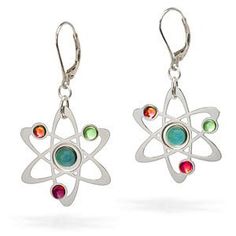 Our science symbol/ atom earrings are a nice tribute to your love for science. They are light weight and they are approximately 1 inch square (about Atom Earrings, Science Earrings, Bohr Model, Science Symbols, Symbol Earrings, Feminine Mystique, Geek Jewelry, Think Geek, Geek Girls