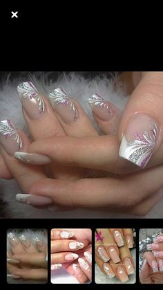 Fancy Nail Designs, Black Nail Art Designs, Camouflage Nails, Glitter French Nails, Art Nail Designs, Fancy Nail Art, Designer Nails, Nails Designer, Art Deco Nails