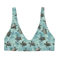 Oceanic Sea Turtle EcoWave Bikini Top - Salinity Swimwear Sea Turtle Pattern, Cute Swimming Suits, Turtle Pattern, Swimming Suits, Sustainable Swimwear, Whale Shark, Traditional Fabric, Eco Friendly Fabric, A Day At The Beach