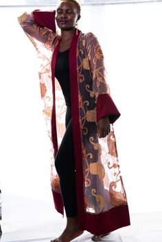 plus size robe for tall women Burgundy Abaya Outfit, Chinese Kimono, Abaya Outfit, Sheer Robe, Sheer Kimono, Kimono Duster, Boho Kimono, Vintage Couture, Dinner Dress