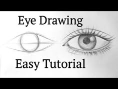 an eye drawing is shown with the words easy to draw in front of it's eyes