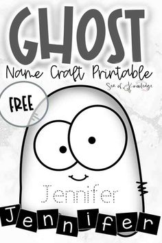 the ghost name craft printable is shown