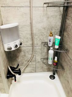 the shower is clean and ready for us to use