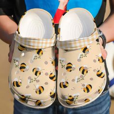 Get your product: Bee Personalized Clog, Custom Name, Text Cute Bee, Fashion Style For Women, Men, Kid, Print 3D
1. PRODUCT INFORMATION:

Incredibly light and fun to wear.
Water-friendly and buoyant; weighs only ounces.
Ventilation ports add breathability and help shed water and debris.
Easy to clean and quick to dry.
Upper: Croslite.
Lining: Croslite.
Sole: Croslite.
2. SIZE CHART:
3. RETURN:
We will gladly issue you a replacement item or issue a refund back to your original form of payment for Comfy Footwear, Disney Crocs, Bee Cute, Crocband Clog, Versatile Shoes, Crocs Crocband, Crocs Classic Clogs, Crocs Shoes, Kids Prints