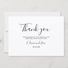 Photo black and white wedding thank you card Photo Black And White, Black And White Wedding, Personal Photo, Wedding Thank You Cards, Wedding Thank You, Wedding Card, White Wedding, Lovely Gift