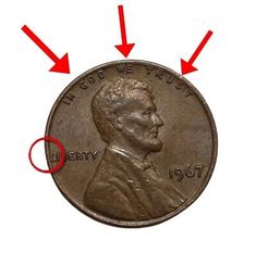 an image of a penny with arrows pointing to it