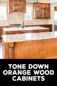 How to Tone down Orange Wood Cabinets Ginger Cabinets Kitchen, Orangey Wood Kitchen Cabinets, Mixed Wood And Paint Kitchen Cabinets, Two Wood Tone Kitchen Cabinets, Red Birch Kitchen Cabinets, Kitchen Backsplash Ideas With Knotty Pine Cabinets, How To Take Orange Out Of Oak Cabinets, Paint Colors For Orange Toned Wood, Oak Cabinet Kitchen Backsplash