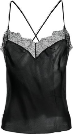 Evening Lace Top Camisole, Black Silk Camisole Top, Chic Evening Camisole With Lace Top, Evening Lace Trim Camisole Tank Top, Evening Cami Tank Top With Lace Trim, Elegant Black Lace Camisole, Chic Black Silk Camisole, Black Silk Camisole Chic Style, Evening Camisole With Delicate Lace