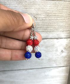 Patriotic Glitter Earrings for Woman Red White & Blue | Etsy Blue Star Earrings, American Flag Jewelry, 4th Of July Earrings, Patriotic Earrings, Patriotic Jewelry, Glitter Earrings, Earrings Red, Dangly Earrings, Support Handmade