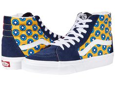 Vans SK8-Hi - Skate Shoes : (Tie Print Mix) Dress Blues/Multi : Keep it old school every step of the way with the classic Vans SK8-Hi skateboard shoes! High-top skate shoes with a classic silhouette and Sidestrap detail. Uppers of suede, leather, or canvas. Cotton drill lining. Padded collar for added comfort and support. Triple-stitch collar adorns collar. Die-cut EVA insert. Vulcanized construction: • Slimmed-down profile offers a flexible feel. • Gum rubber outsole with signature waffle tread Vans Sk8 High, Shoes Tie, Dress Blues, Classic Vans, Skateboard Shoes, Vans Sk8 Hi, Shoes High, Sk8 Hi, Vans Sk8