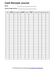 the cash receipt journal is shown in this document, it shows an image of a number of