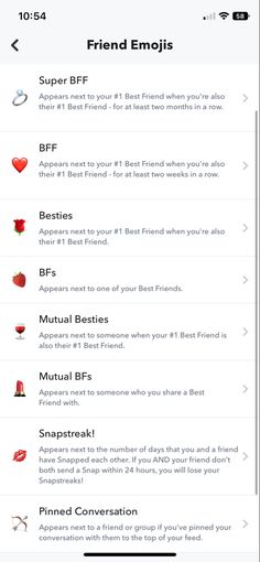 an iphone screen showing the menu for friends