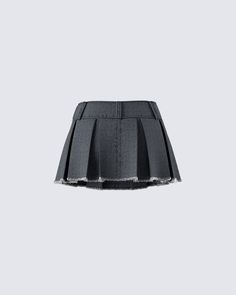 Level up your attitude with our black denim pleat skirt 🖤 This look is made from a washed denim fabric, and complete with a mid-rise fit, a frayed hem, and an invisible side zipper - Bold, bada*s, and ready to slay any occasion 😜 Denim Pleated Skirt, White Corset Dress, Yellow Mini Dress, Pleat Skirt, Black Off Shoulder, Mesh Maxi Dress, White Corset, Sequin Mini Skirts, Pink Sequin